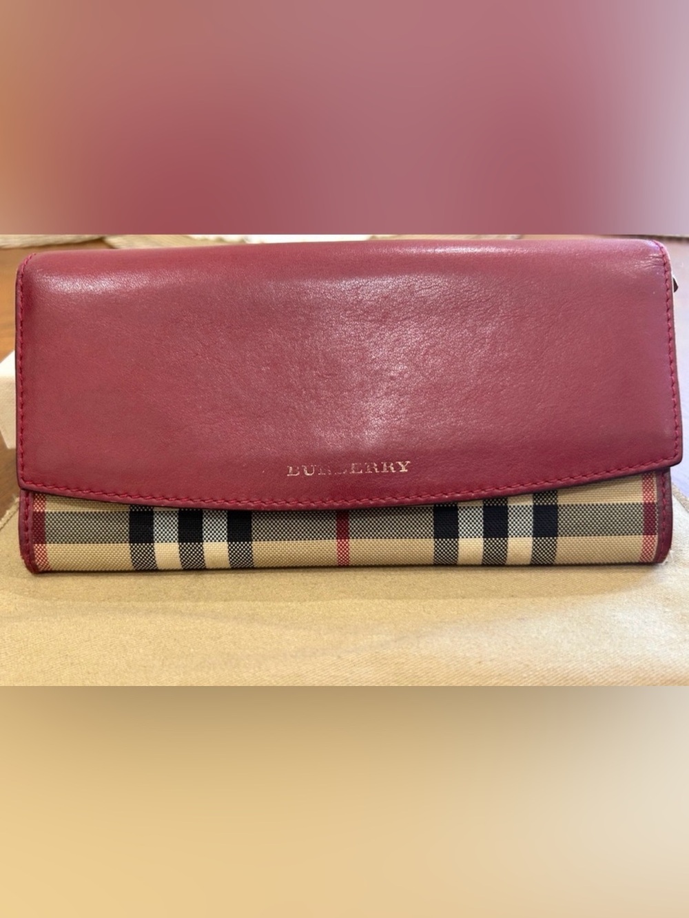 Burberry Vintage Check Wallet with COA